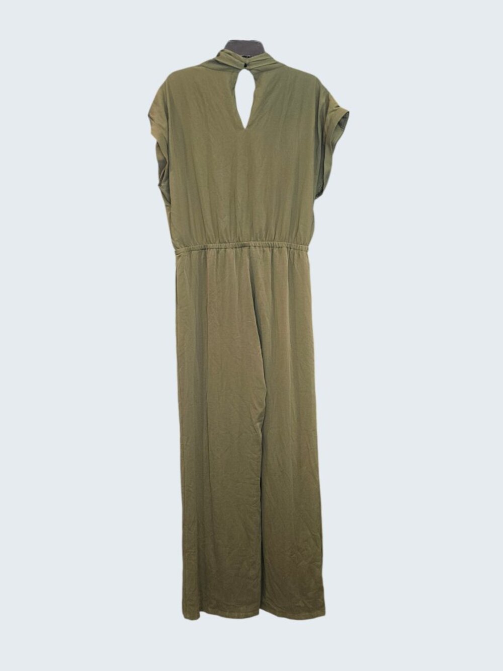 Lulu's Undeniable Success Olive Green Short Sleeve Wide-Leg Jumpsuit - Picture 11 of 11